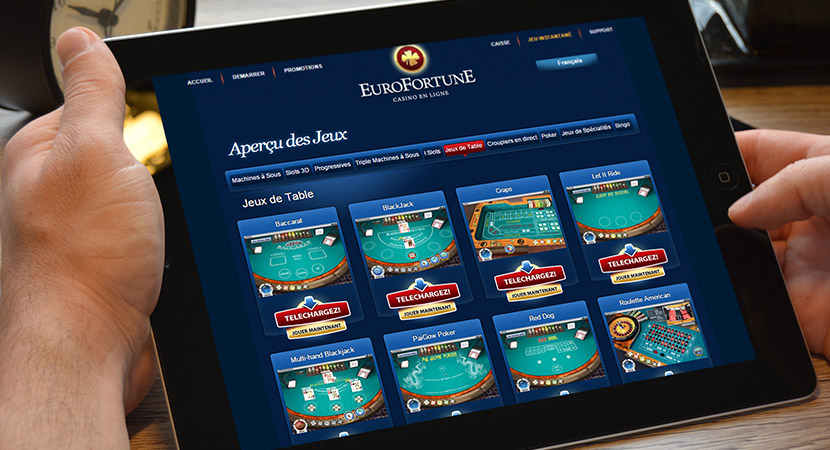 casino eurofortune jeux de table avec 1000€ gratuits pendant une heure