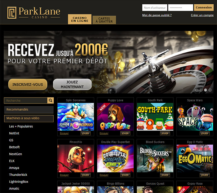 Des centaines de jeux disponibles chez Parklane Casino
