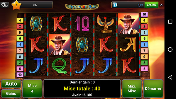 interface book of ra deluxe sur l'application de Gametwist sur Android